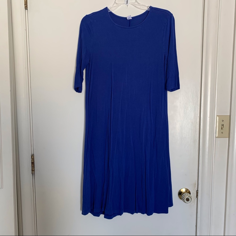 Royal blue knit dress